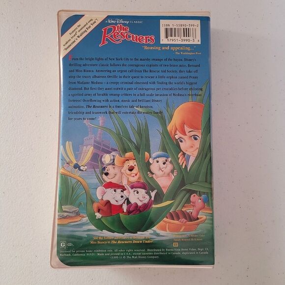 Vintage Disney The Rescuers VHS Tape - Picture 2 of 3